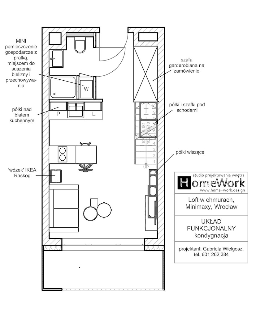 Loft w chmurach - układ funkcjonalny kondygnacja - zdjęcie od Home-Work studio projektowania wnętrz - Homebook