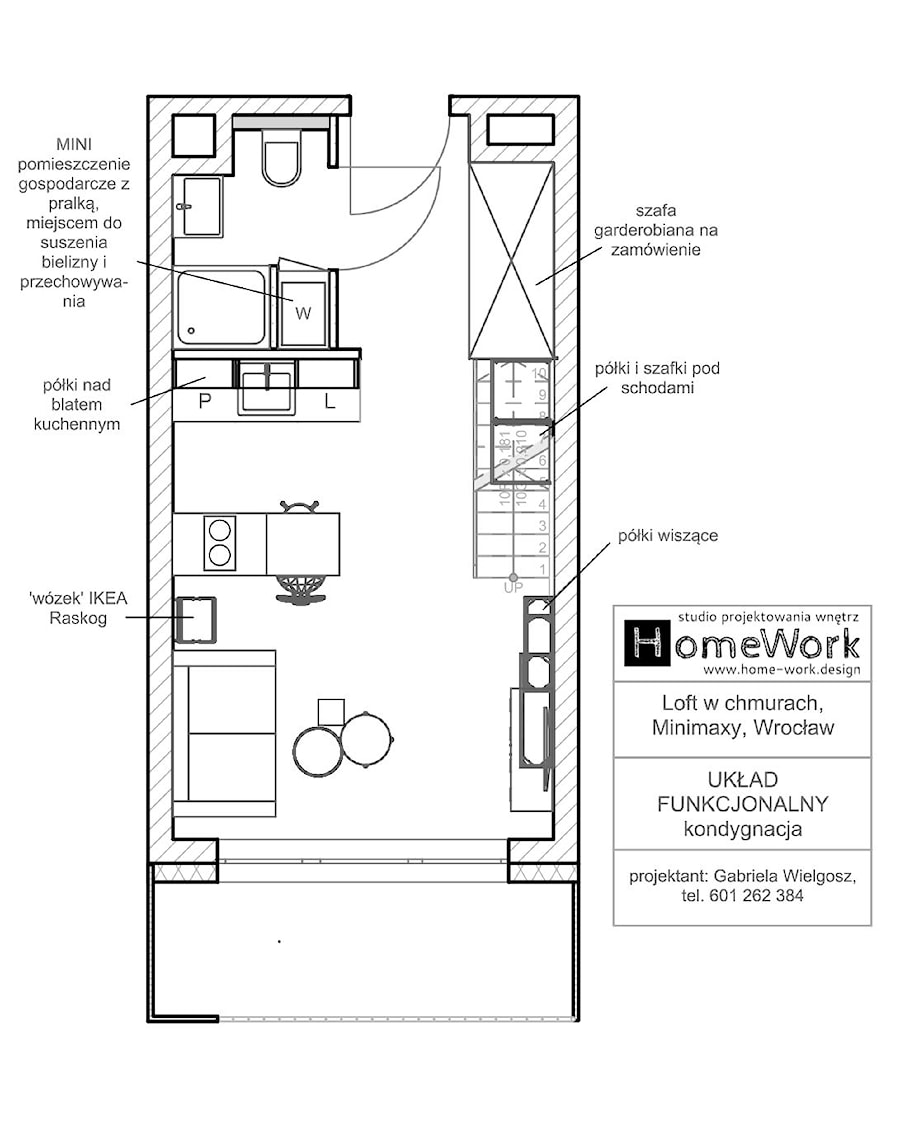 Loft w chmurach - układ funkcjonalny kondygnacja - zdjęcie od Home-Work studio projektowania wnętrz