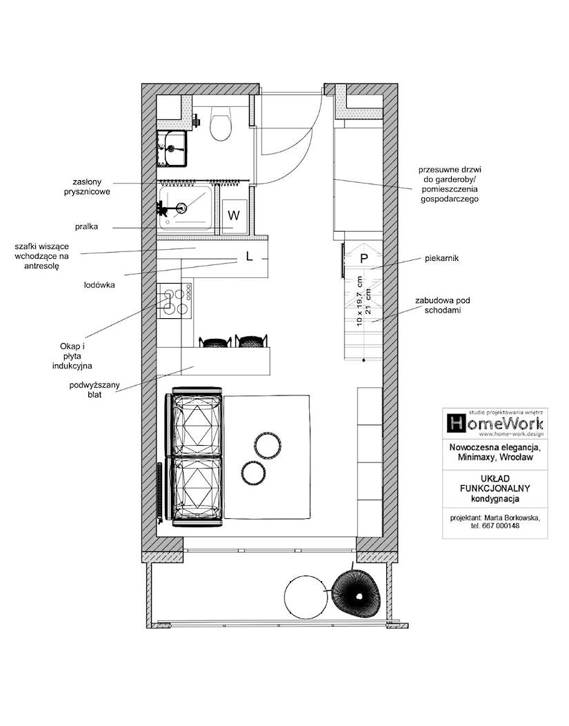 Nowoczesna elegancja z loftowym sznytem - zdjęcie od Home-Work studio projektowania wnętrz - Homebook