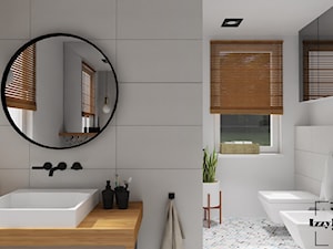 Łazienka - Średnia z punktowym oświetleniem łazienka z oknem, styl nowoczesny - zdjęcie od IZZY PROJEKT