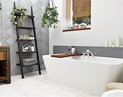 Łazienka na poddaszu - Średnia z lustrem łazienka z oknem, styl nowoczesny - zdjęcie od IZZY PROJEKT - Homebook