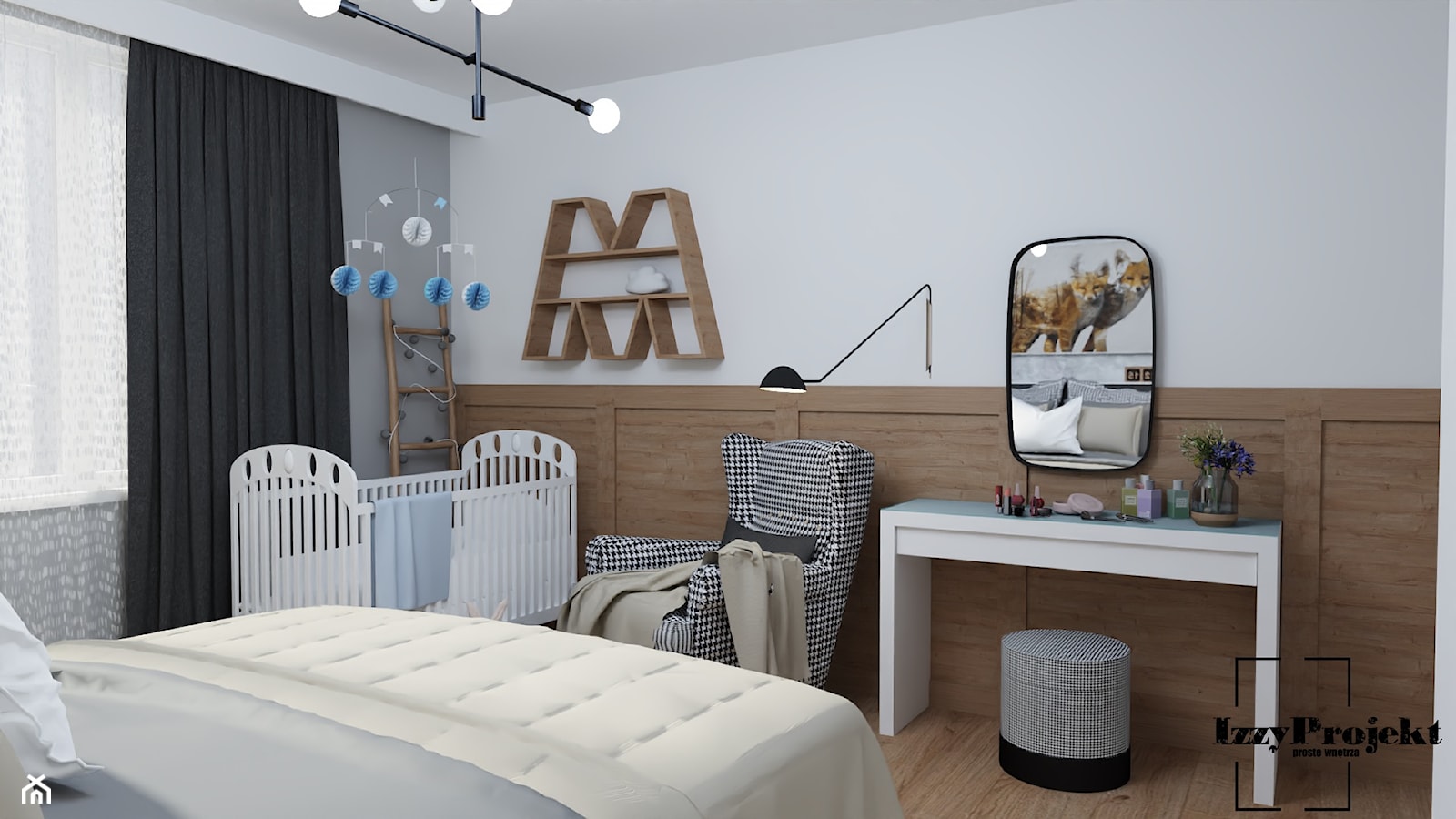 Sypialnia w dwóch odsłonach - Sypialnia, styl nowoczesny - zdjęcie od IZZY PROJEKT - Homebook