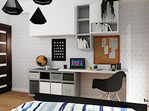 Pokój dla nastolatka - Średni szary pokój dziecka dla nastolatka dla chłopca, styl nowoczesny - zdjęcie od IZZY PROJEKT