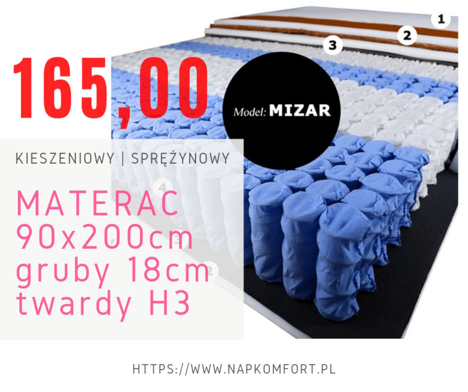 Materac klasyczny kieszeniowy 90x200 H3 - zdjęcie od Napkomfort - Homebook
