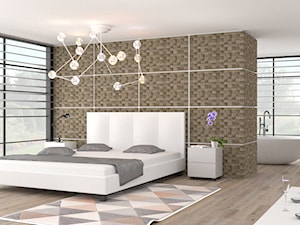 Łóżko tapicerowane do sypialni z materacem, MENSA białe - zdjęcie od Napkomfort
