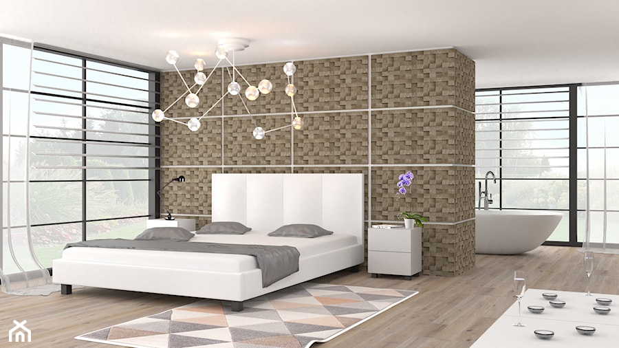 Łóżko tapicerowane do sypialni z materacem, MENSA białe - zdjęcie od Napkomfort