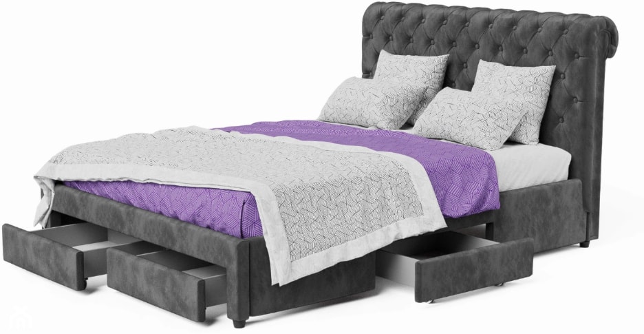 Łóżko tapicerowane ATRIA pikowane z materacem 160×200 do sypialni - zdjęcie od Napkomfort - Homebook
