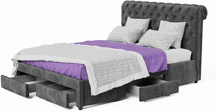 Łóżko tapicerowane ATRIA pikowane z materacem 160×200 do sypialni - zdjęcie od Napkomfort