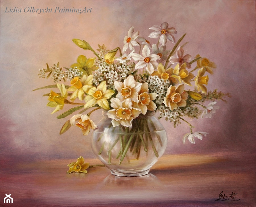 Kwiaty - Żonkile - zdjęcie od Lidia Olbrycht Painting Art