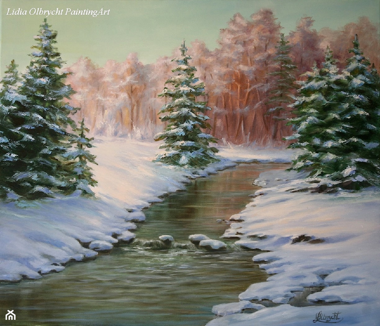 Pejzaż Zimowy - zdjęcie od Lidia Olbrycht Painting Art - Homebook