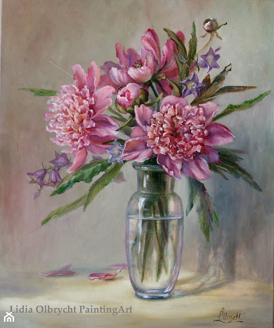 Kwiaty Różowe Piwonie - zdjęcie od Lidia Olbrycht Painting Art - Homebook