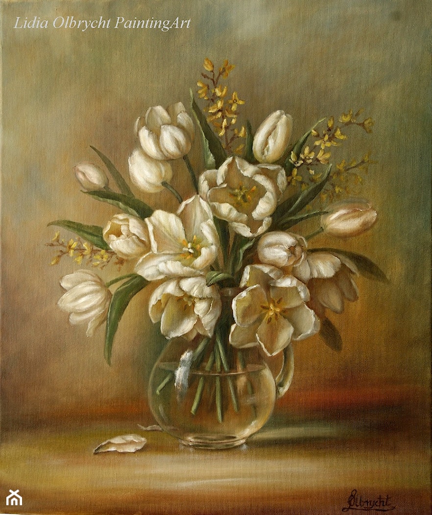 Białe Tulipany - zdjęcie od Lidia Olbrycht Painting Art - Homebook