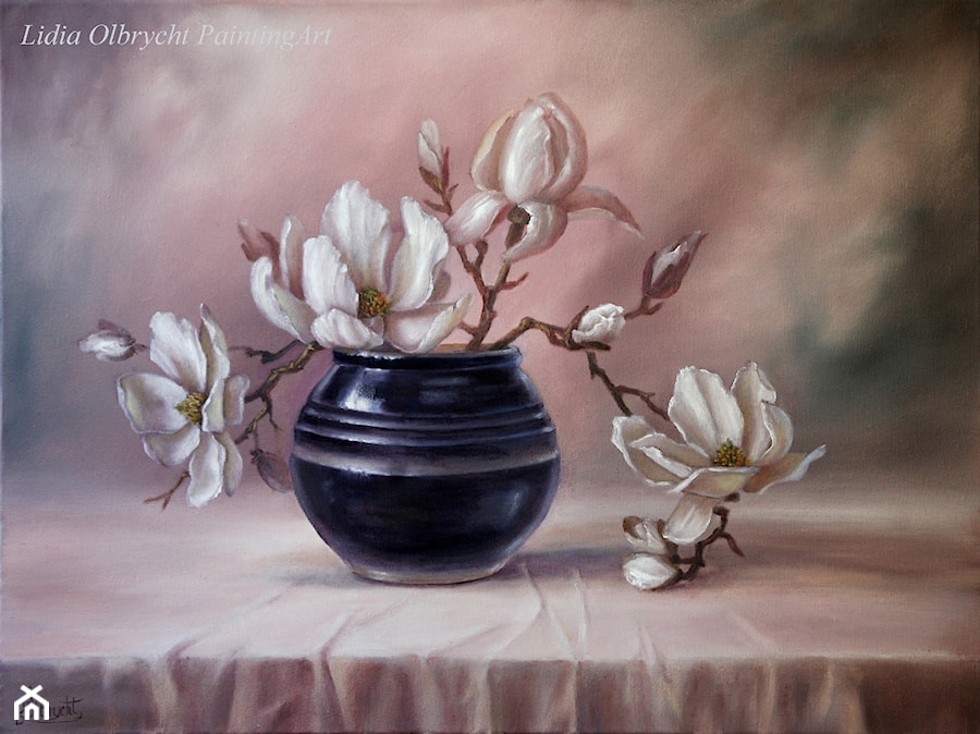 Kwiaty Magnolii - zdjęcie od Lidia Olbrycht Painting Art