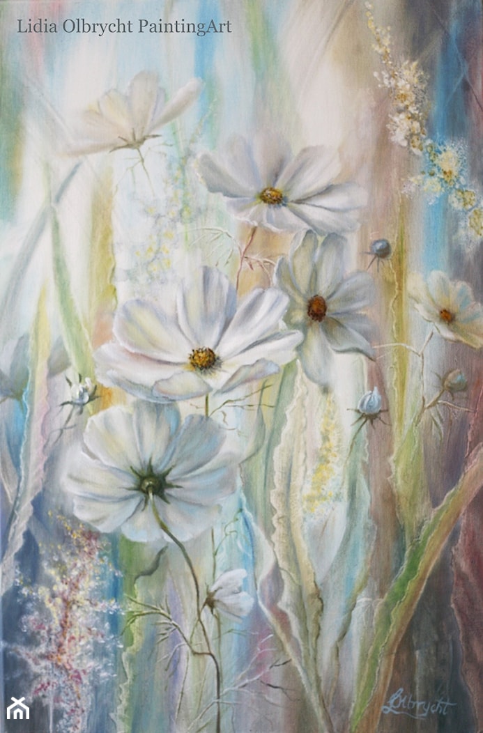 Kwiaty Kosmos - zdjęcie od Lidia Olbrycht Painting Art - Homebook