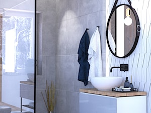 łazienka z oknem pod prysznicem- wariant nr 3 - zdjęcie od Pracownia Projektowa Małgorzata Kowalkowska