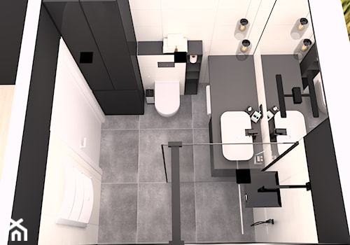 Projekt Gdynia - Średnia bez okna z lustrem łazienka, styl industrialny - zdjęcie od AB-INVEST