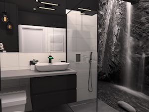 Projekt Gdynia - Mała bez okna z lustrem łazienka, styl industrialny - zdjęcie od AB-INVEST