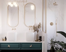 Elegancka łazienka z dodatkiem złota - zdjęcie od KWKONCEPT - Homebook