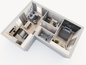 Rzuty 3d mieszkania 70m2