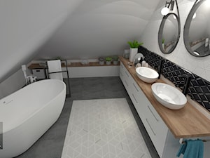 Łazienka ze skosem - Łazienka - zdjęcie od Studio Projektowe SKdesigner