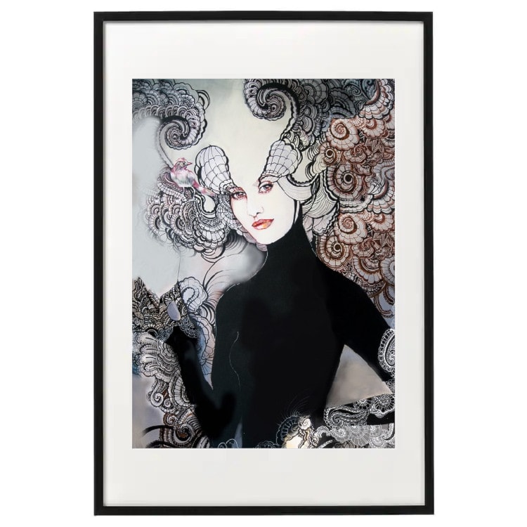 plakat maggiepiu Lady Black w ramie basic z passe-partout - zdjęcie od Maggie Piu Gallery - Homebook