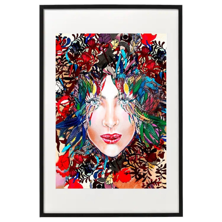 plakat maggiepiu Medusa-kolor4 w ramie basic z passe-partout - zdjęcie od Maggie Piu Gallery - Homebook