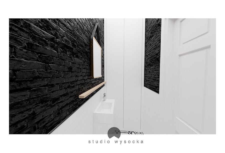Czarno biała łazienka - Łazienka, styl industrialny - zdjęcie od studio wysocka