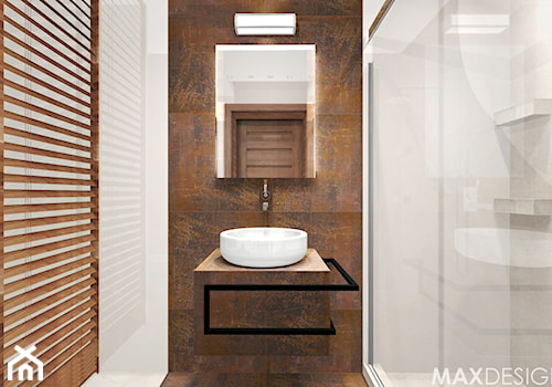 Łazienka z efektem stali kortenowskiej - Średnia łazienka, styl minimalistyczny - zdjęcie od MaxDesigner