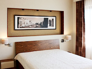Dom pod Niepołomicami - Mała beżowa sypialnia, styl nowoczesny - zdjęcie od MaxDesigner