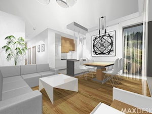 Salony w mieszkaniach otulone bielą - Mix projektów. - Salon, styl nowoczesny - zdjęcie od MaxDesigner