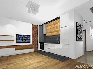 Salony w mieszkaniach otulone bielą - Mix projektów. - Kuchnia, styl nowoczesny - zdjęcie od MaxDesigner