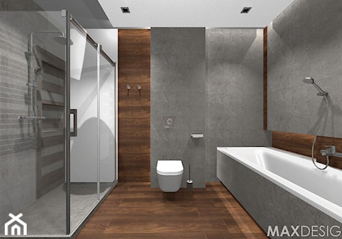 Salon kąpielowy - Nowoczesny minimalizm. - Duża bez okna z punktowym oświetleniem łazienka, styl minimalistyczny - zdjęcie od MaxDesigner