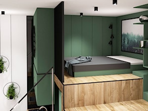 2 W 1 - Średnia zielona sypialnia na antresoli, styl nowoczesny - zdjęcie od MyBigBox Architekci