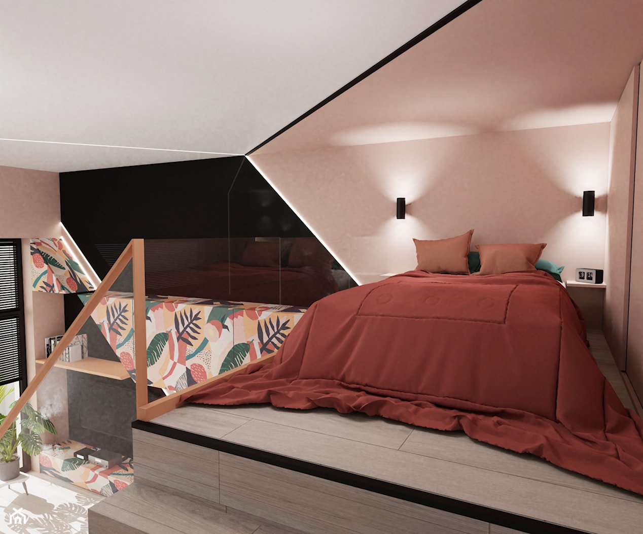 MINI KĄT - Mała beżowa sypialnia na poddaszu, styl nowoczesny - zdjęcie od MyBigBox Architekci - Homebook