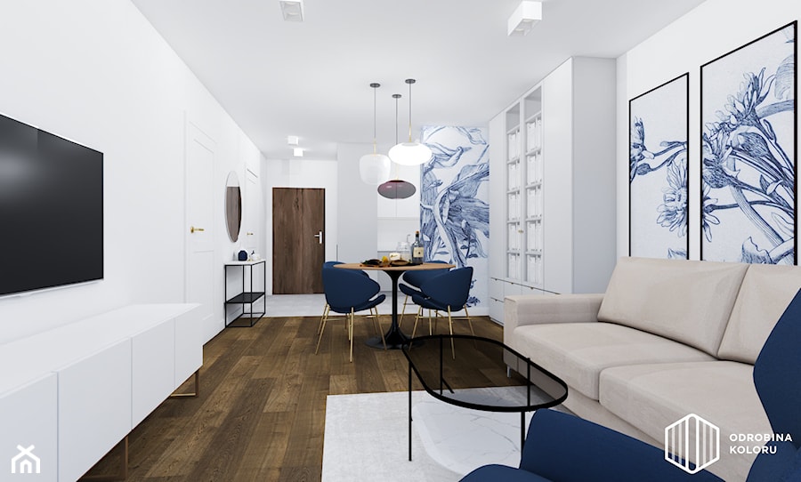 Mieszkanie w Ciechanowie - Salon, styl skandynawski - zdjęcie od ODROBINA KOLORU