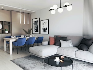 Mieszkanie z granatowym akcentem - Salon, styl nowoczesny - zdjęcie od Zaprojektowane