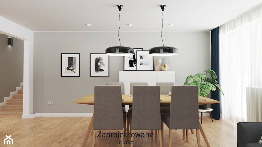 Strefa dzienna domu jednorodzinnego - Salon, styl skandynawski - zdjęcie od Zaprojektowane