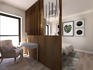 Mieszkanie 135 m2 w Warszawie przy Sadybie - Średnia szara sypialnia, styl nowoczesny - zdjęcie od Fancy Design Warsaw