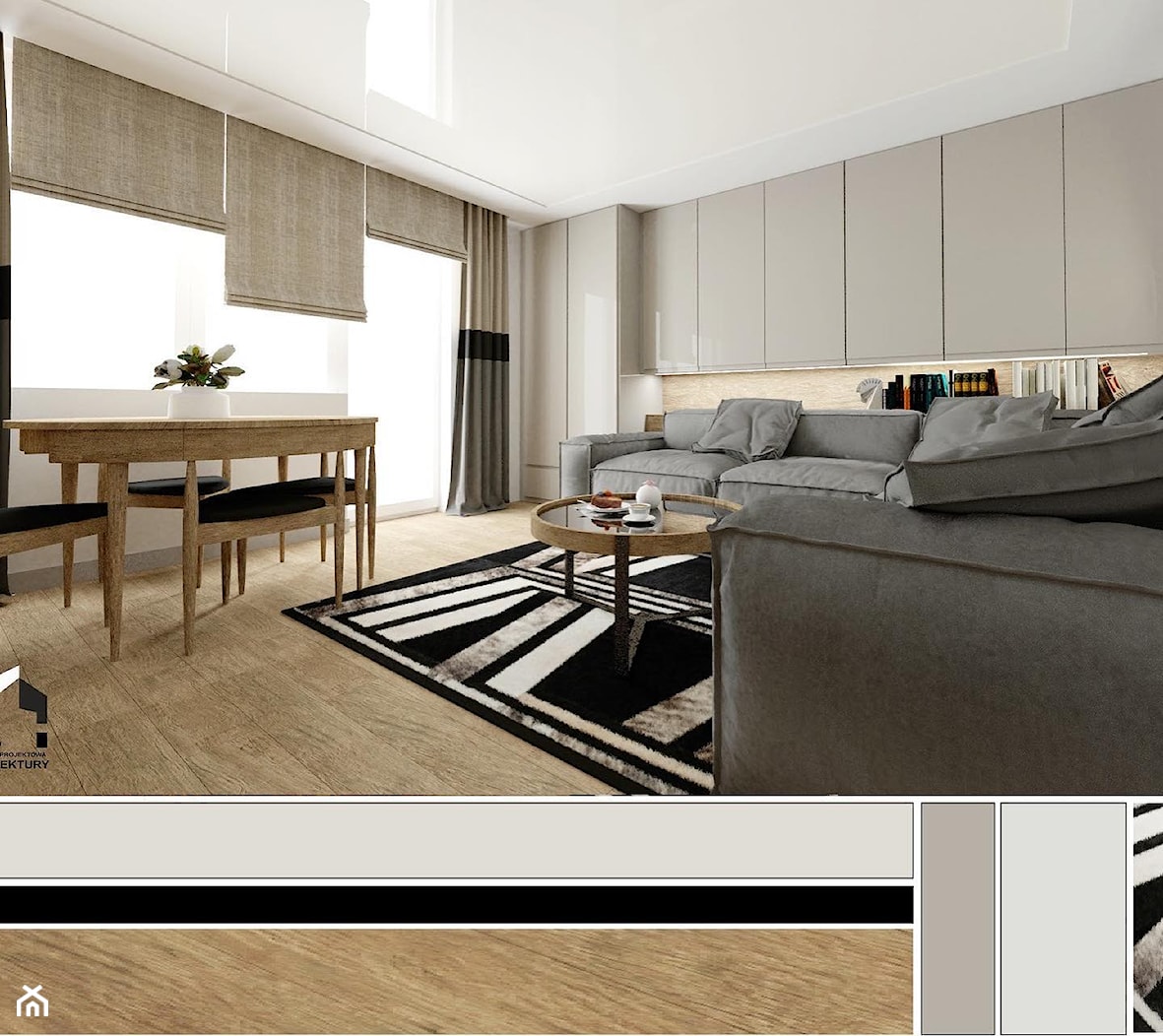 mieszkanie 56m2 - Salon, styl nowoczesny - zdjęcie od ERS Pracownia Projektowa Eliza Rogala-Szwede - Homebook