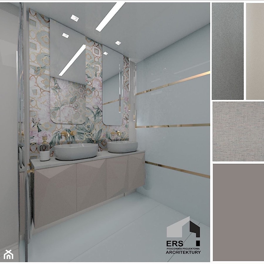 łazienka glamour/sweet - zdjęcie od ERS Pracownia Projektowa Eliza Rogala-Szwede