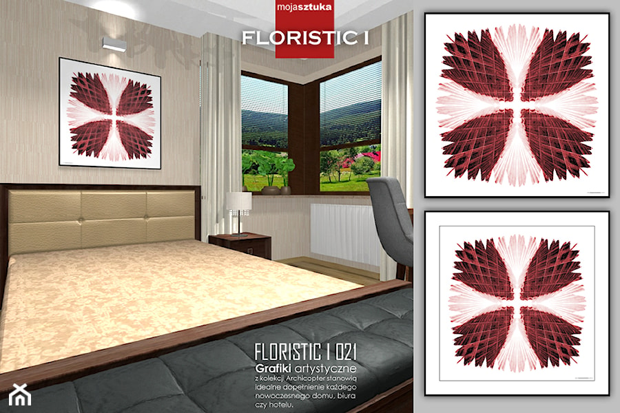 Floristic1 modele: 021/022 - Sypialnia, styl glamour - zdjęcie od mojasztuka