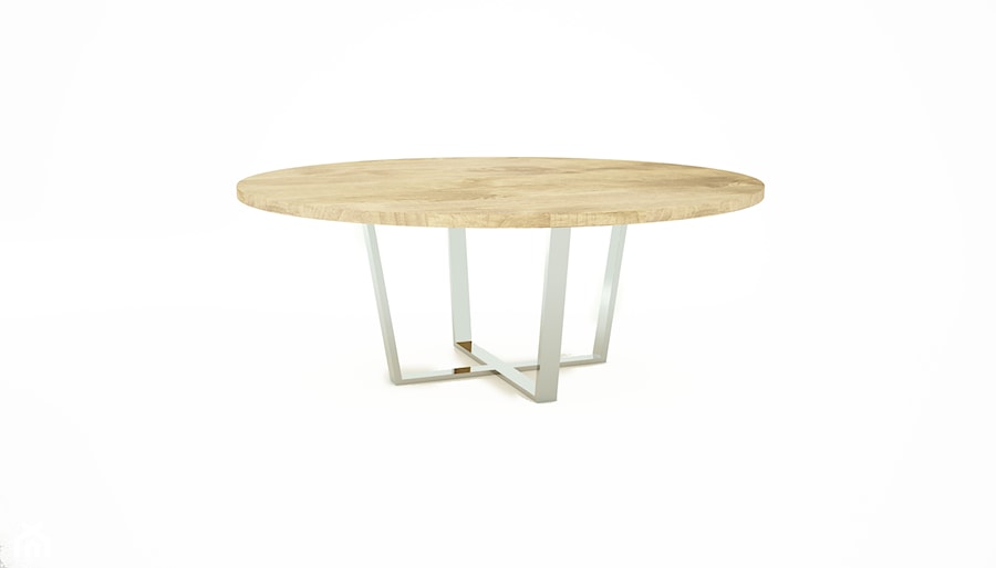 Stół okrągły na nogach ze stali nierdzewnej polerowanej - zdjęcie od Gioia Furniture