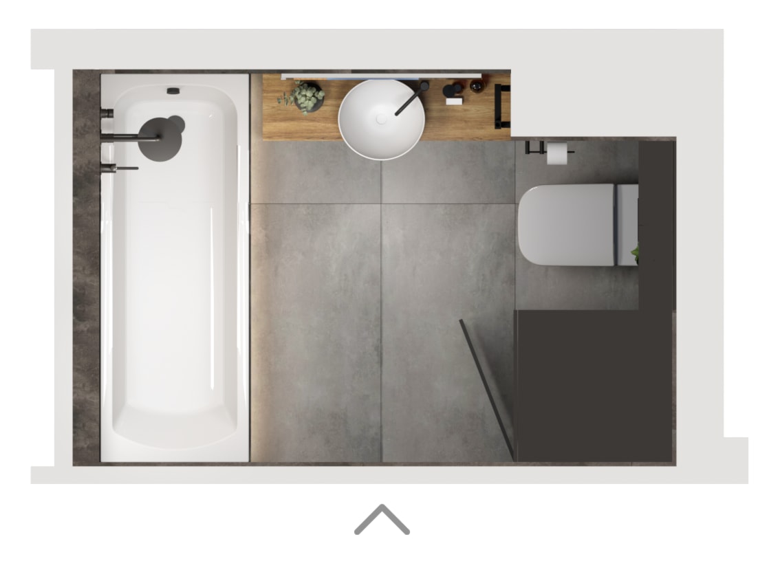 nastrojowo • naturalnie • wyraziście - projekt małej łazienki - zdjęcie od ATUT Architektura Wnętrz - Homebook