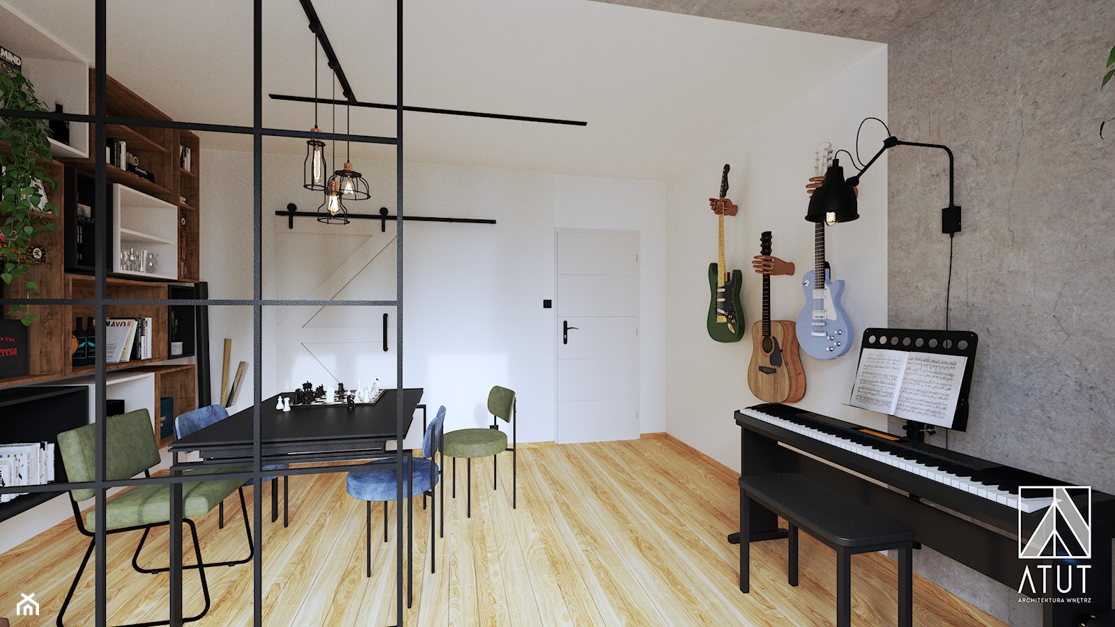 muzycznie • surowo • innowatorsko - mieszkanie na Ursynowie - zdjęcie od ATUT Architektura Wnętrz - Homebook