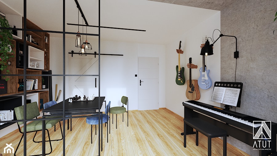 muzycznie • surowo • innowatorsko - mieszkanie na Ursynowie - zdjęcie od ATUT Architektura Wnętrz
