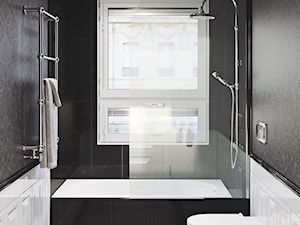 HOMMES - Mała z punktowym oświetleniem łazienka z oknem, styl tradycyjny - zdjęcie od 404 Studio