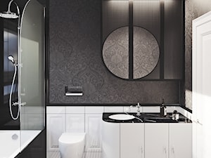 HOMMES - Średnia bez okna z lustrem z punktowym oświetleniem łazienka, styl tradycyjny - zdjęcie od 404 Studio