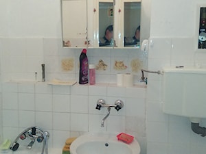 Jak z pokoju z kuchnią zrobiłam mieszkanie 2 pokojowe. - Łazienka, styl skandynawski - zdjęcie od alinakar@op.pl