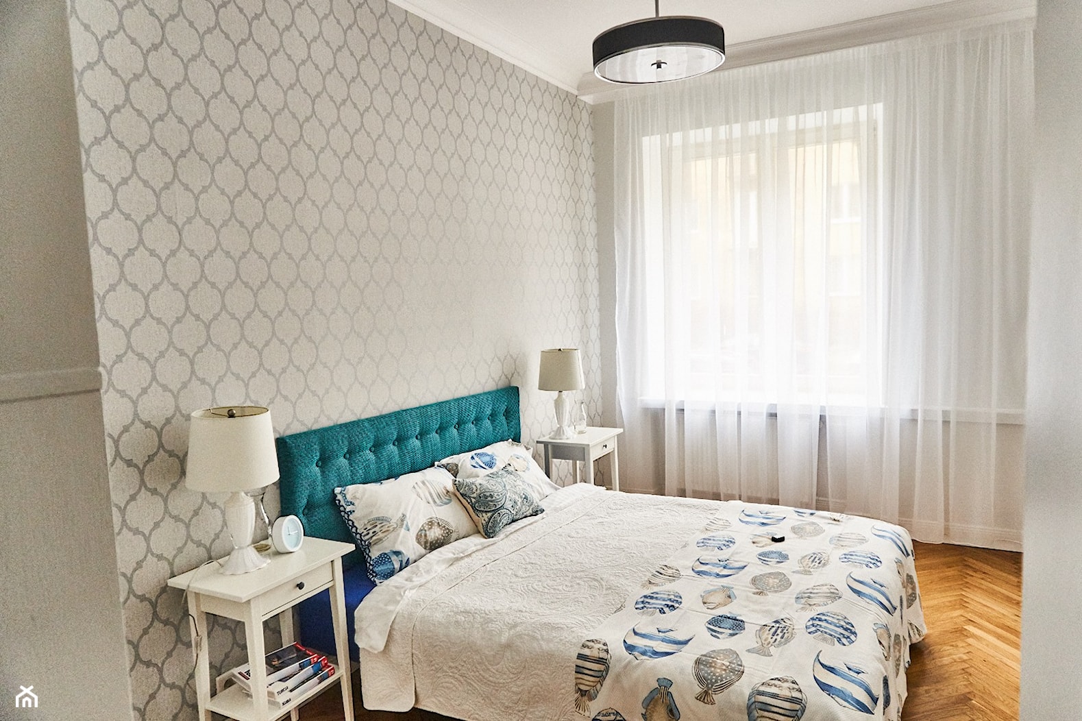 #5latHomebook - Średnia biała szara sypialnia - zdjęcie od alinakar@op.pl - Homebook