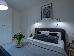 minimalistyczna sypialnia w stylu eklektycznym, skandynawskim - Sypialnia, styl skandynawski - zdjęcie od Pracownia.Pmajewicz